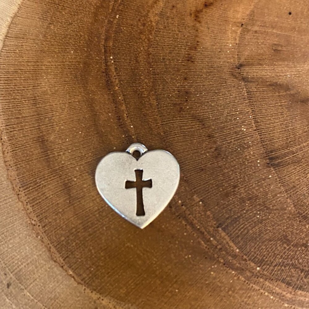 James Avery Crosslet Heart Charm, Sterling Silver